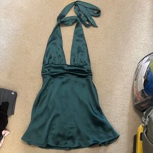 Garage Teal Satin Top